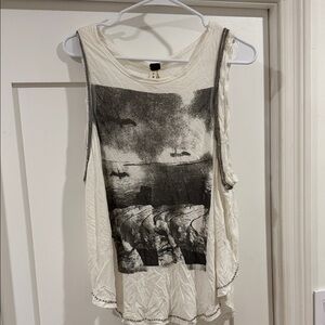 We The Free Cream Graphic Tank Top